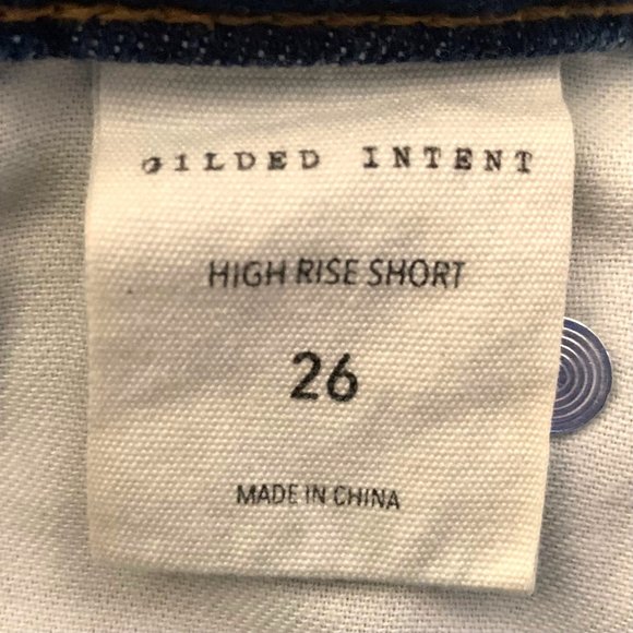 Guilded Intent Buckle High Rise Short Size 26 Distressed Blue Skinny Denim - Picture 12 of 14